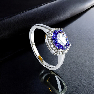 Oval Cut 8 mm x 6 mm Tanzanite Silver Ring