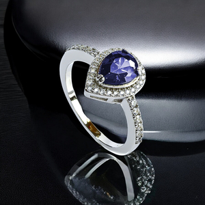 Solitaire Pear Cut Tanzanite Ring