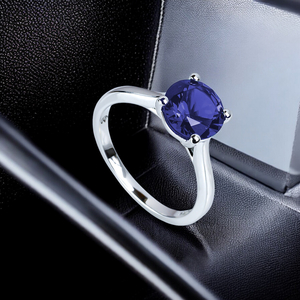 Sterling Silver Prong Set 8mm Tanzanite Ring