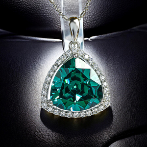 Huge Sterling Silver Trillion Cut Alexandrite Pendant
