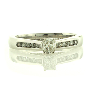 14K White Gold Diamond Engagement Ring