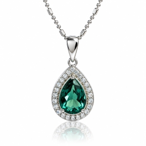 Blue Green Alexandrite Sterling Silver Pendant