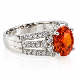 Beautiful Oval Cut Mexican Fire Opal Unisex Silver Ring