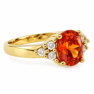 Mexican Fire Cherry Opal Gold Plated Silver Ring