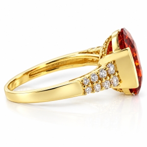 Fire Opal Sterling Silver Quality Gold Plated Ring