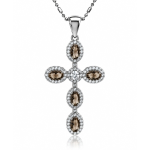 Sterling Silver Cross With Alexandrite Changing Color Stone