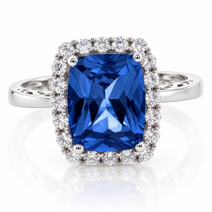 High Quality Blue Topaz Sterling Silver Ring