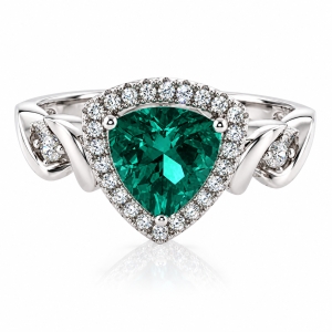 Alexandrite Stone Silver Ring Trillion Cut Color Changing Stone