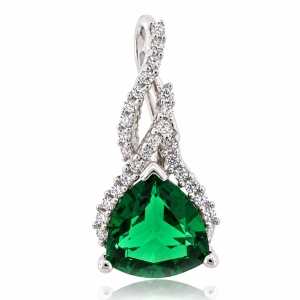Emerald Sterling Silver Necklace