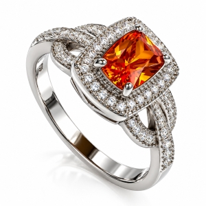 925 Sterling Silver Fire Opal Ring