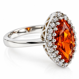 Silver Mexican Fire Opal Ring
