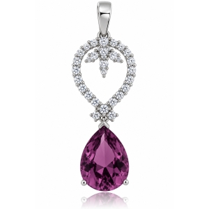 Alexandrite Sterling Silver Flower Pendant