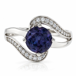 Round Cut Color Changing Alexandrite Ring