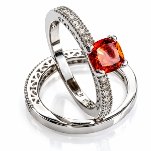 Fire Opal Stackable Ring