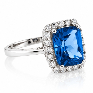 High Quality Blue Topaz Sterling Silver Ring