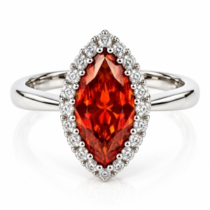 Silver Mexican Fire Opal Ring