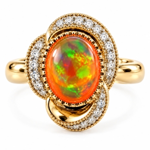 Quality Fire Jelly Opal Ring