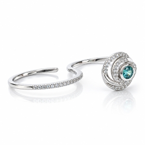 Alexandrite Double Silver Swirl Ring