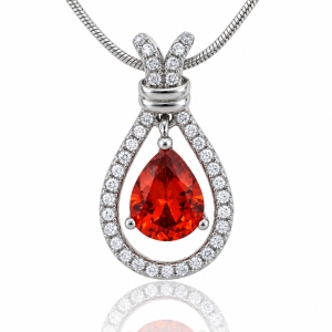 Cherry Opal Silver Pendant