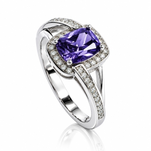 Sterling Silver Amethyst Fashion Ring