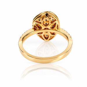 0.60 CTW 14K Yellow Gold Chocolate and White Diamonds Ring