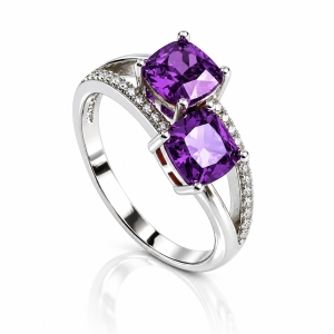 Princess Cut Amethyst Ring