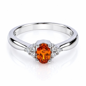 Silver Fire Cherry Opal Ring
