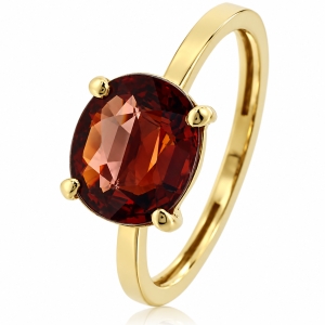 Natural Garnet 14k Yellow Gold Ring