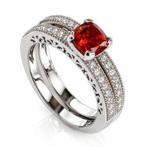 Fire Opal Stackable Ring