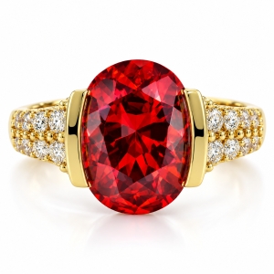 Fire Opal Sterling Silver Quality Gold Plated Ring
