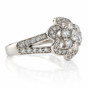 18K White Gold 1 carat Diamonds Ring