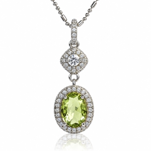 Yellow Alexandrite Sterling Silver Pendant Earrings Set