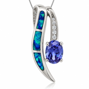 Majestic Tanzanite and Opal Pendant
