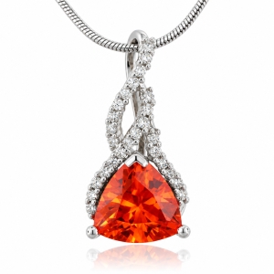 Fire Opal Sterling Silver Necklace