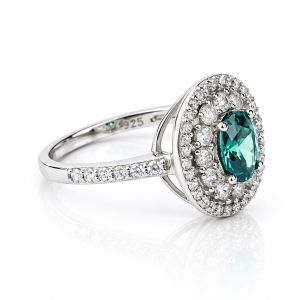 Sterling Silver with Color Changing Blue Alexandrite Ring