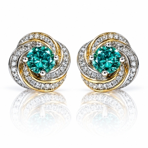 Silver Alexandrite Halo Earrings and Pendant Set