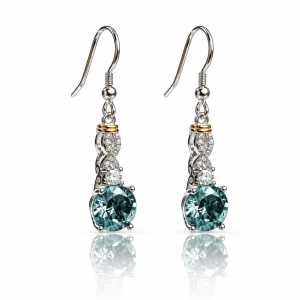 Silver Blue Brilliant Cut Alexandrite Set Earrings Pendant