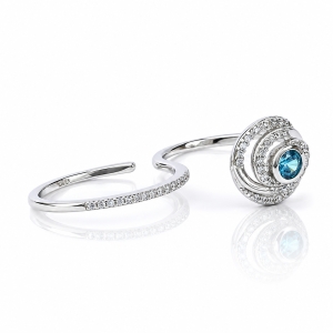 Alexandrite Double Silver Swirl Ring