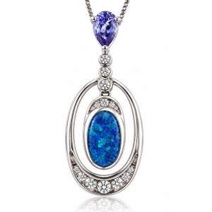 Amazing Tanzanite and Opal Pendant
