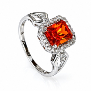 Fire Opal Sterling Silver Ring (6mm x 8mm)