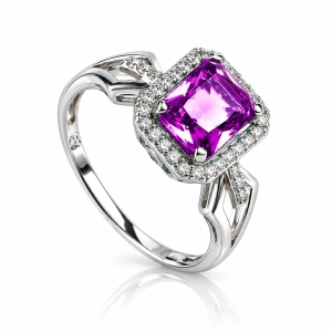 Amethyst Sterling Silver Ring (6mm x 8mm)