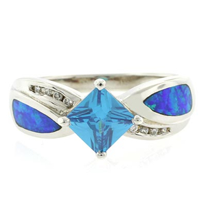 Master Piece Opal Blue Topaz Ring