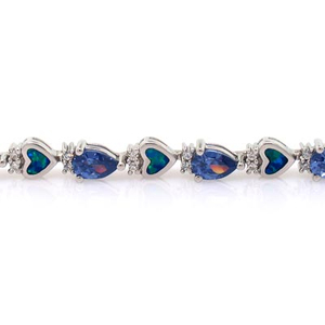 Australian Opal with Tanzanite Bracelet