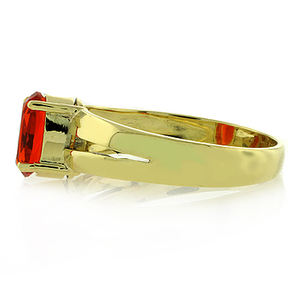 14K Yellow Gold Mexican Cherry Fire Opal Ring