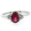 Oval Cut Red Ruby Silver Ring