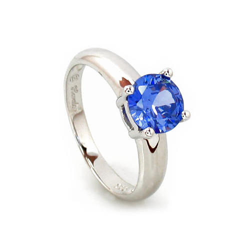 Tanzanite Silver Solitaire Ring