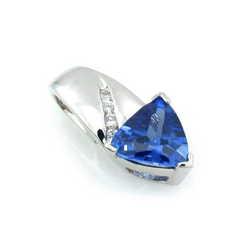 Trillion Cut Tanzanite Silver Pendant