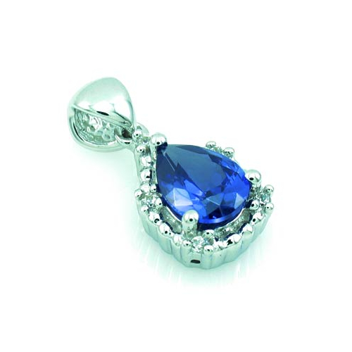Pear Cut Tanzanite Silver Pendant Charm