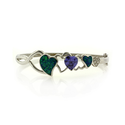 Australian Opal with Tanzanite Bracelet