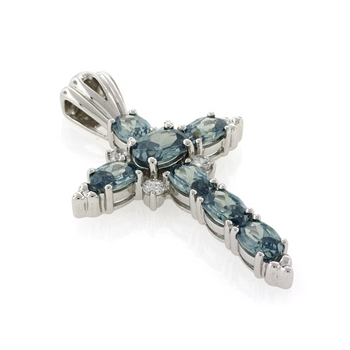 Alexandrite Silver Cross Pendant